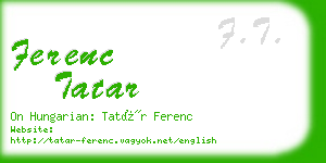 ferenc tatar business card